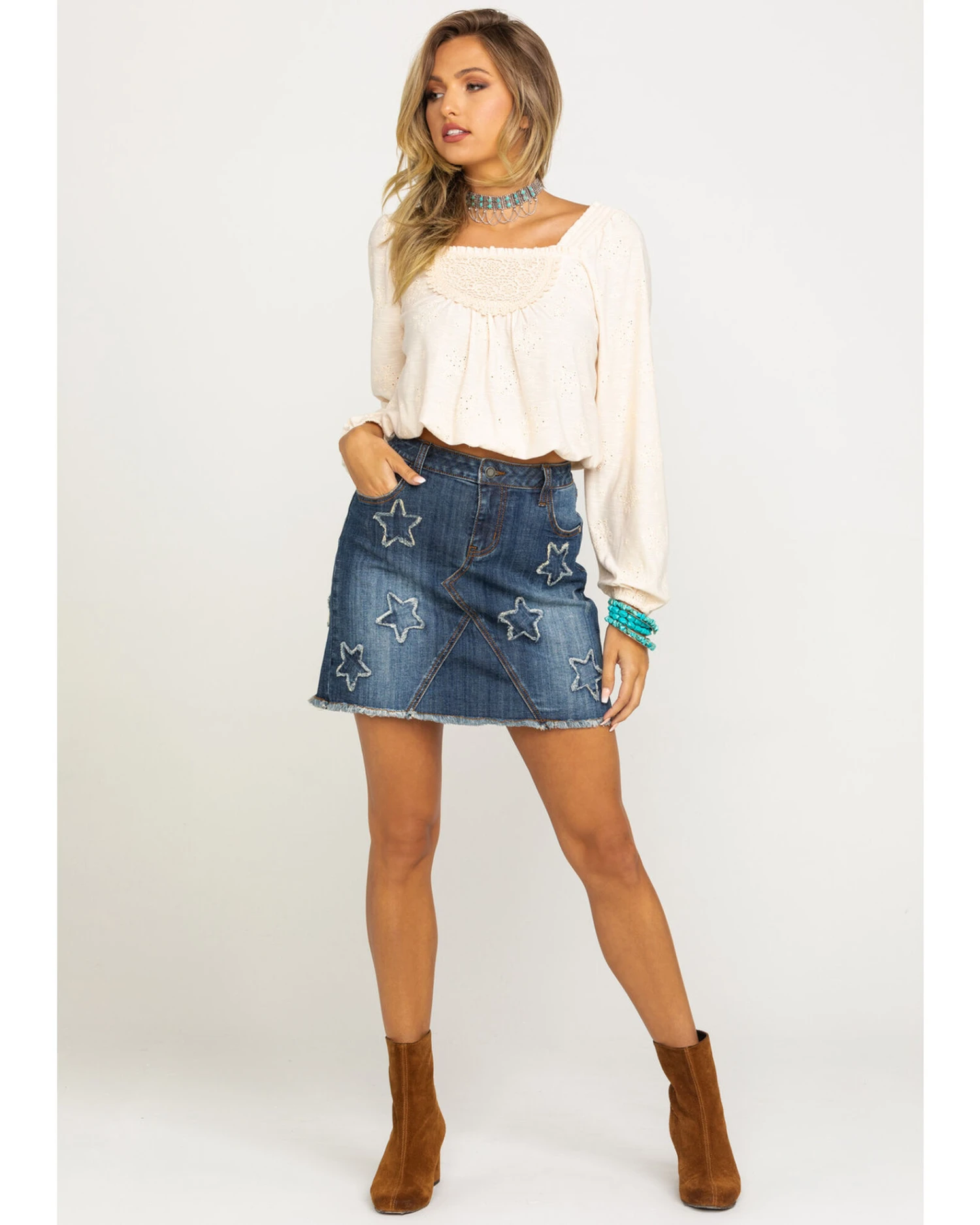 Stetson Women's Star Denim Skirt - Image 4