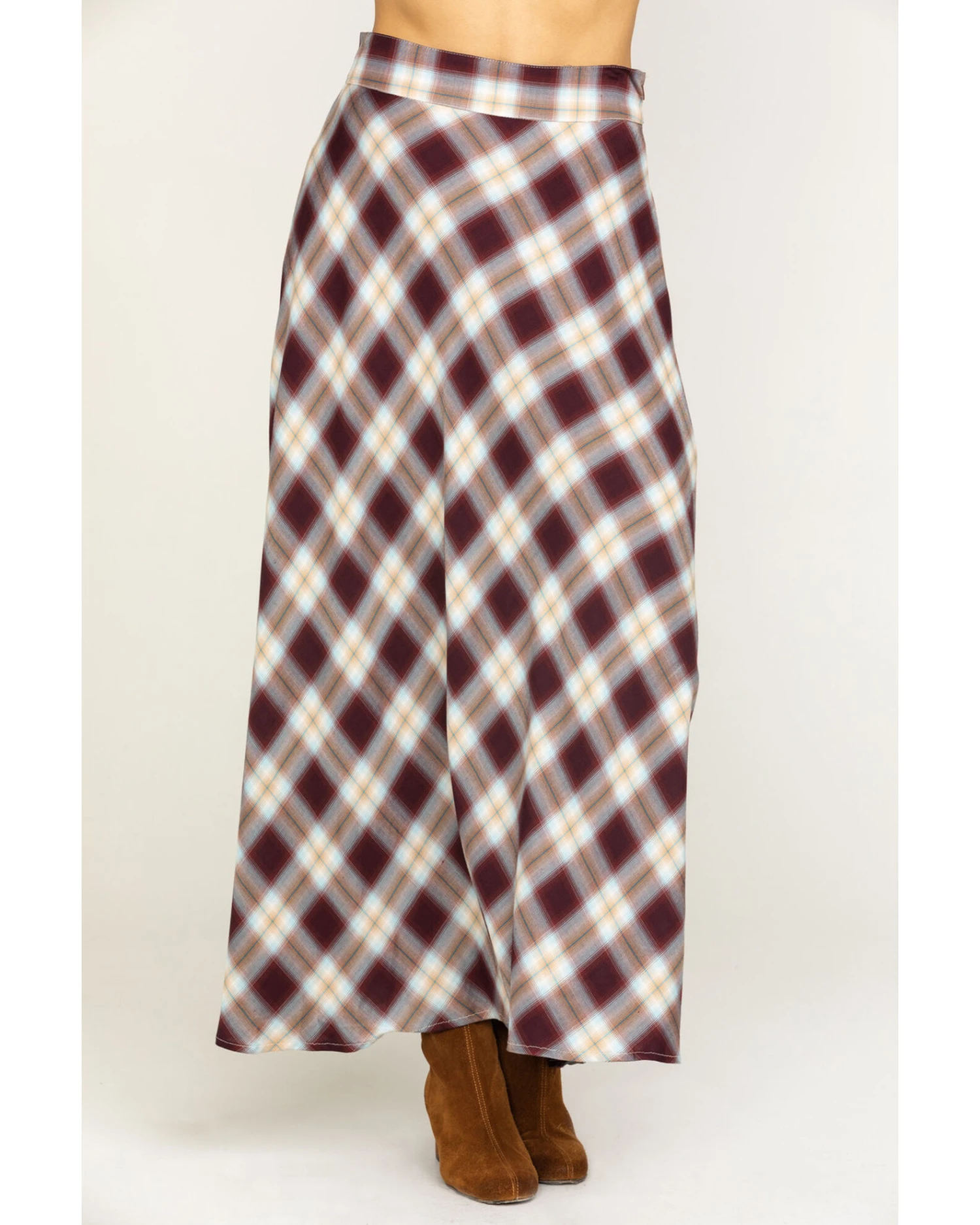 Stetson Women's Plaid Print Maxi Skirt - Image 6