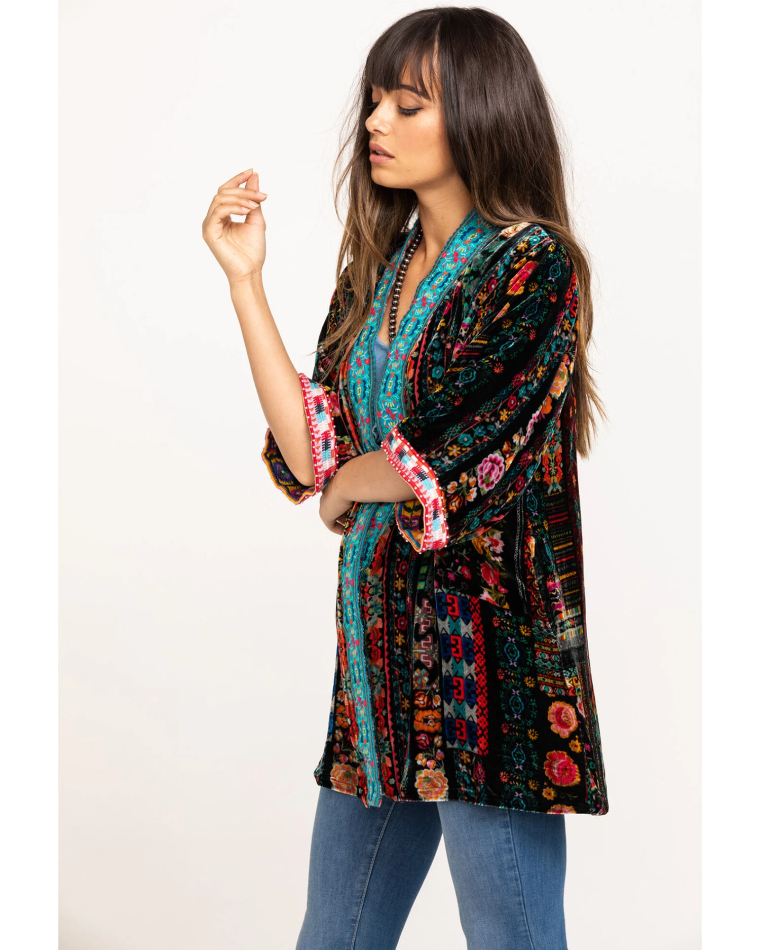Johnny Was Women's Abril Velvet Reversible Kimono - Image 5
