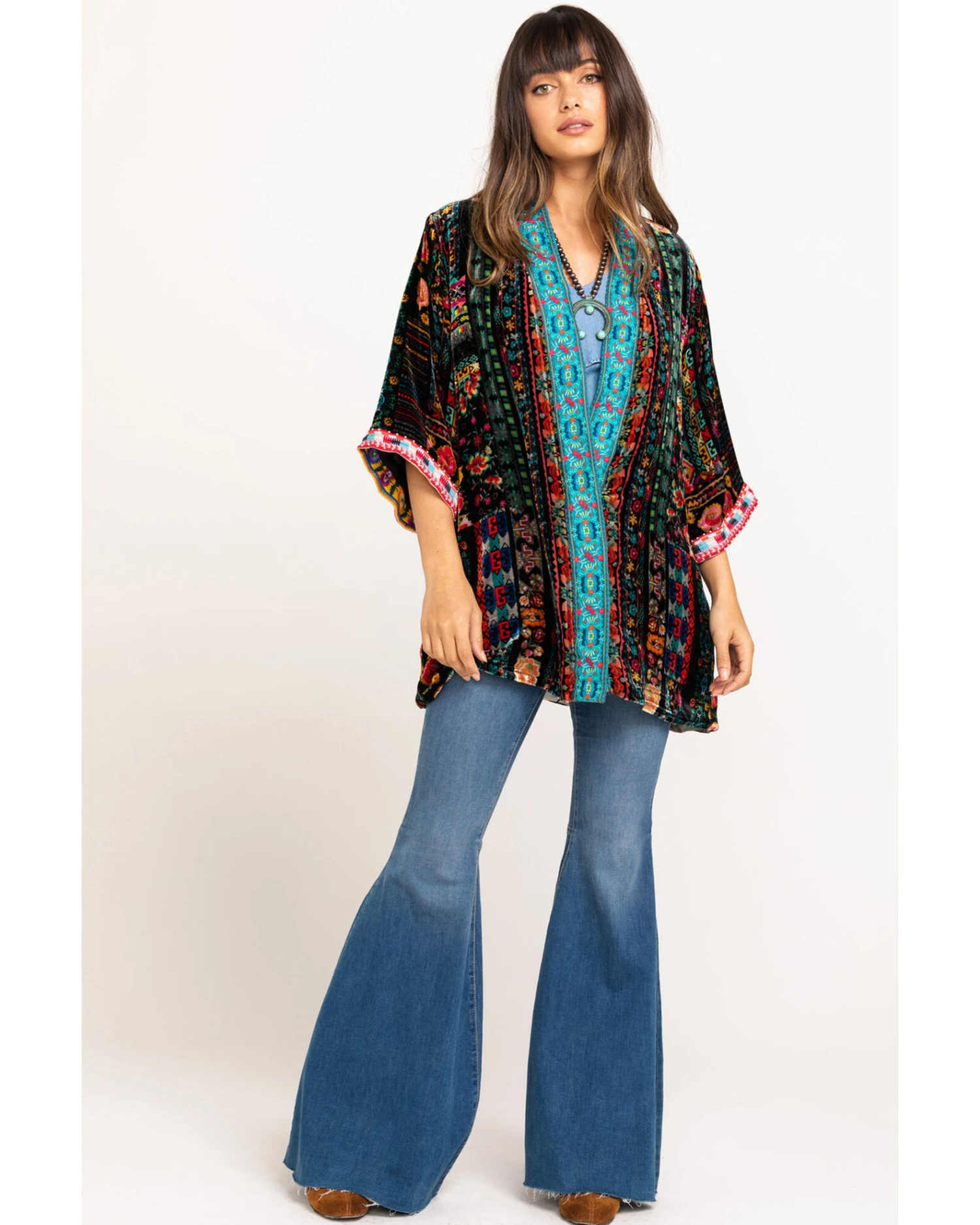 Johnny Was Women's Abril Velvet Reversible Kimono - Image 4