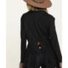 Cripple Creek Women's Black Micro-Suede Long Sleeve Button Front Jacket
