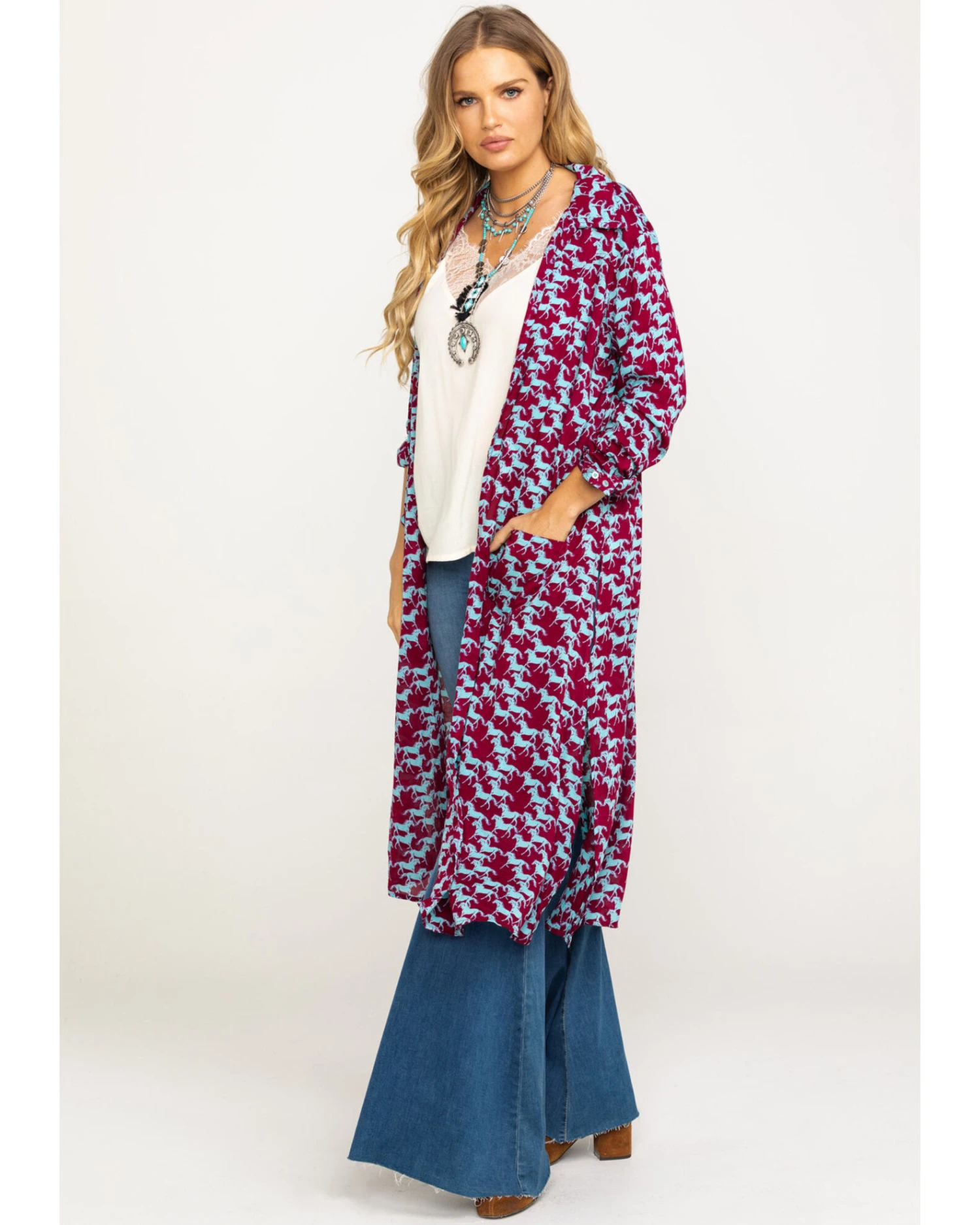 Roper Women's Stampede Print Kimono - Image 6