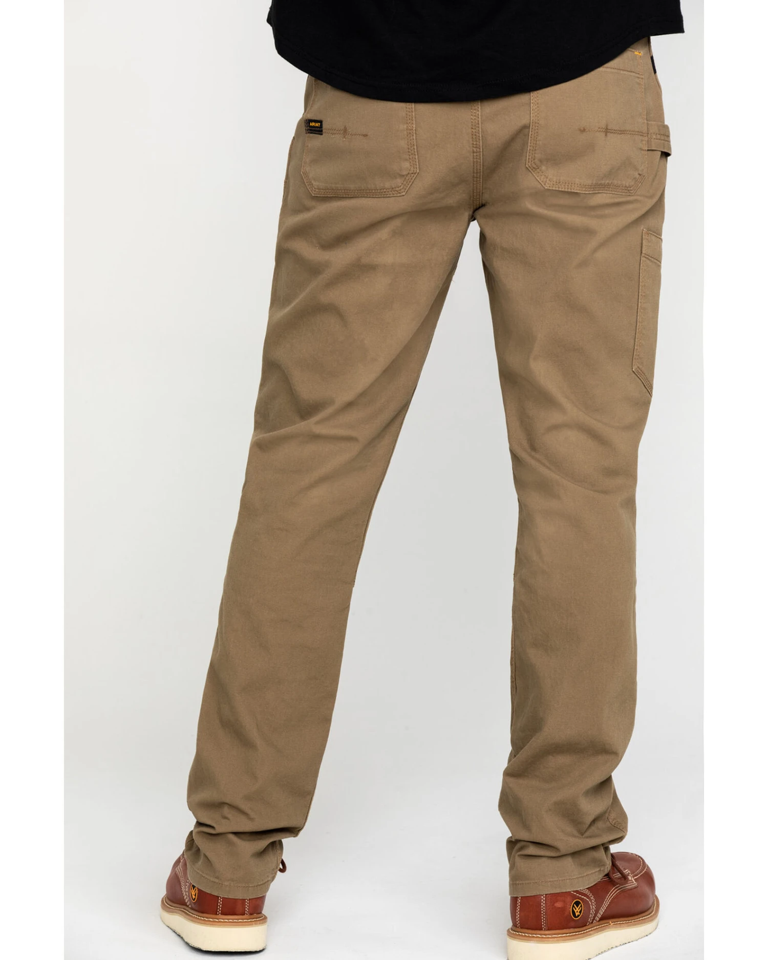Ariat Men's Khaki Rebar M4 Made Tough Durastretch Double Front Straight Work Pants - Image 2