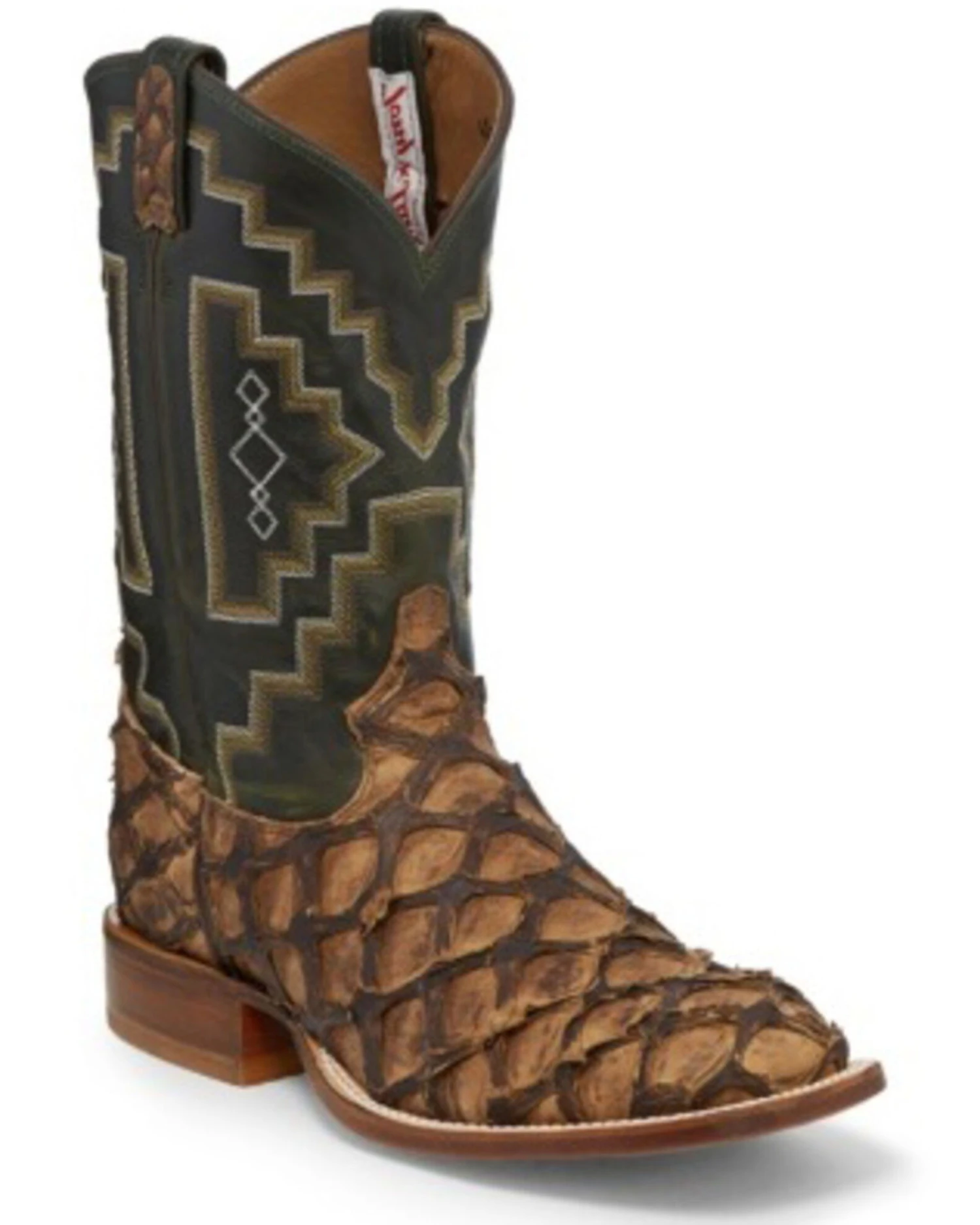 Tony Lama Men's Leviathan Chocolate Western Boots - Square Toe - Image 4