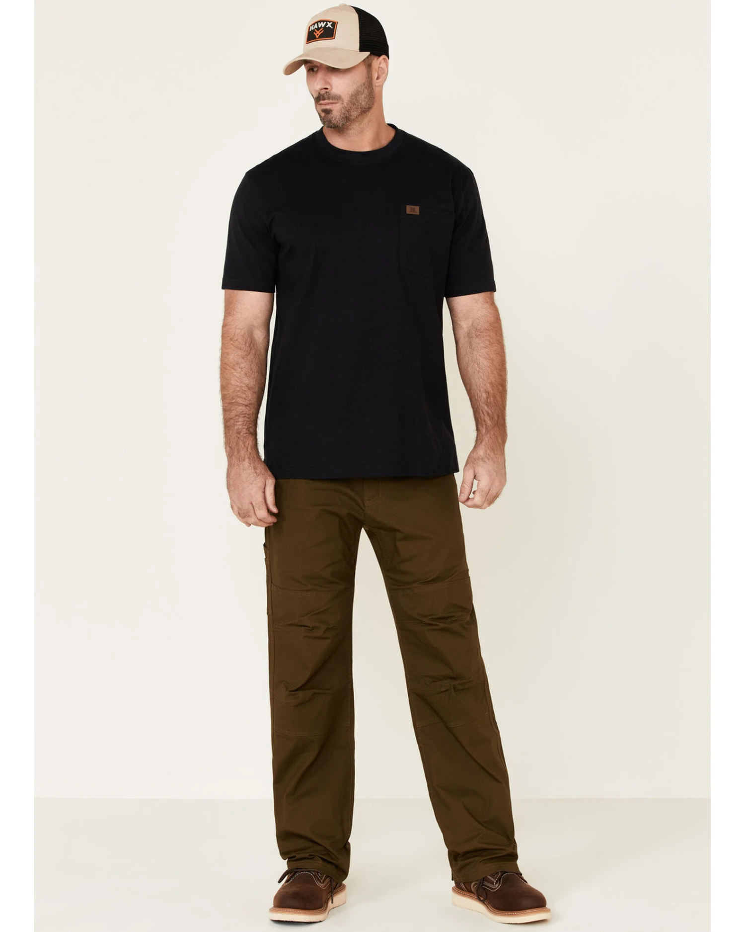 Hawx Men's Dark Olive Stretch Ripstop Work Pants - Image 5