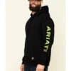 Ariat Men's Black/Lime Rebar Graphic Hooded Work Sweatshirt