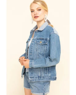 Rolla's Women's Medium Contrast Back Yoke Denim Jacket