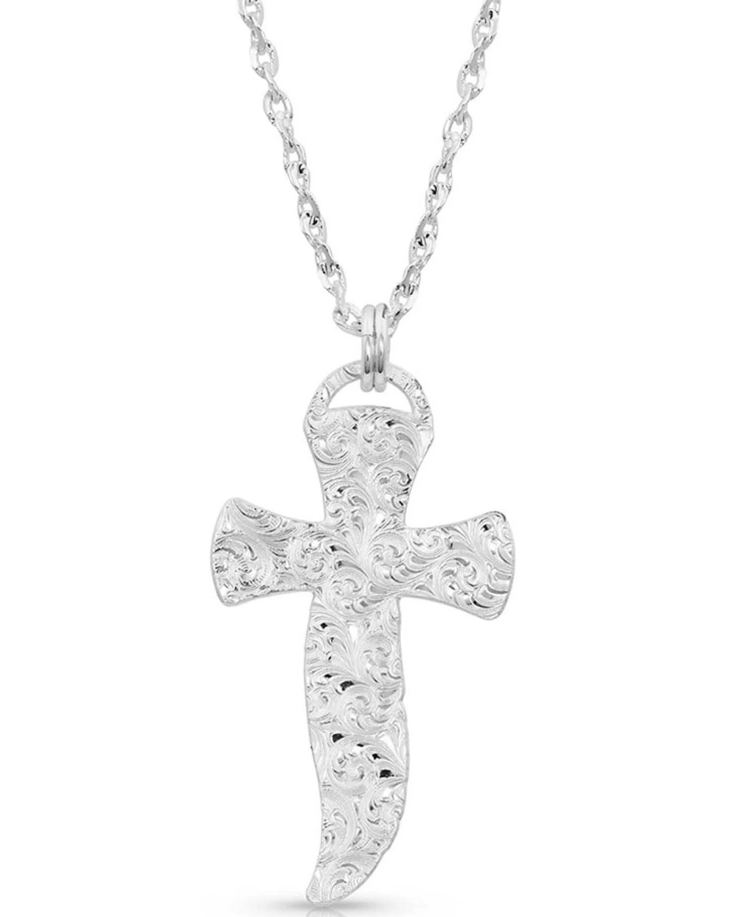 Montana Silversmiths Women's Wind Dancer Feather Cross Necklace - Image 2