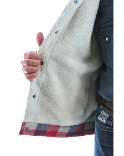 Cinch Men's Multi Plaid Print Sherpa Lined Trucker Jacket