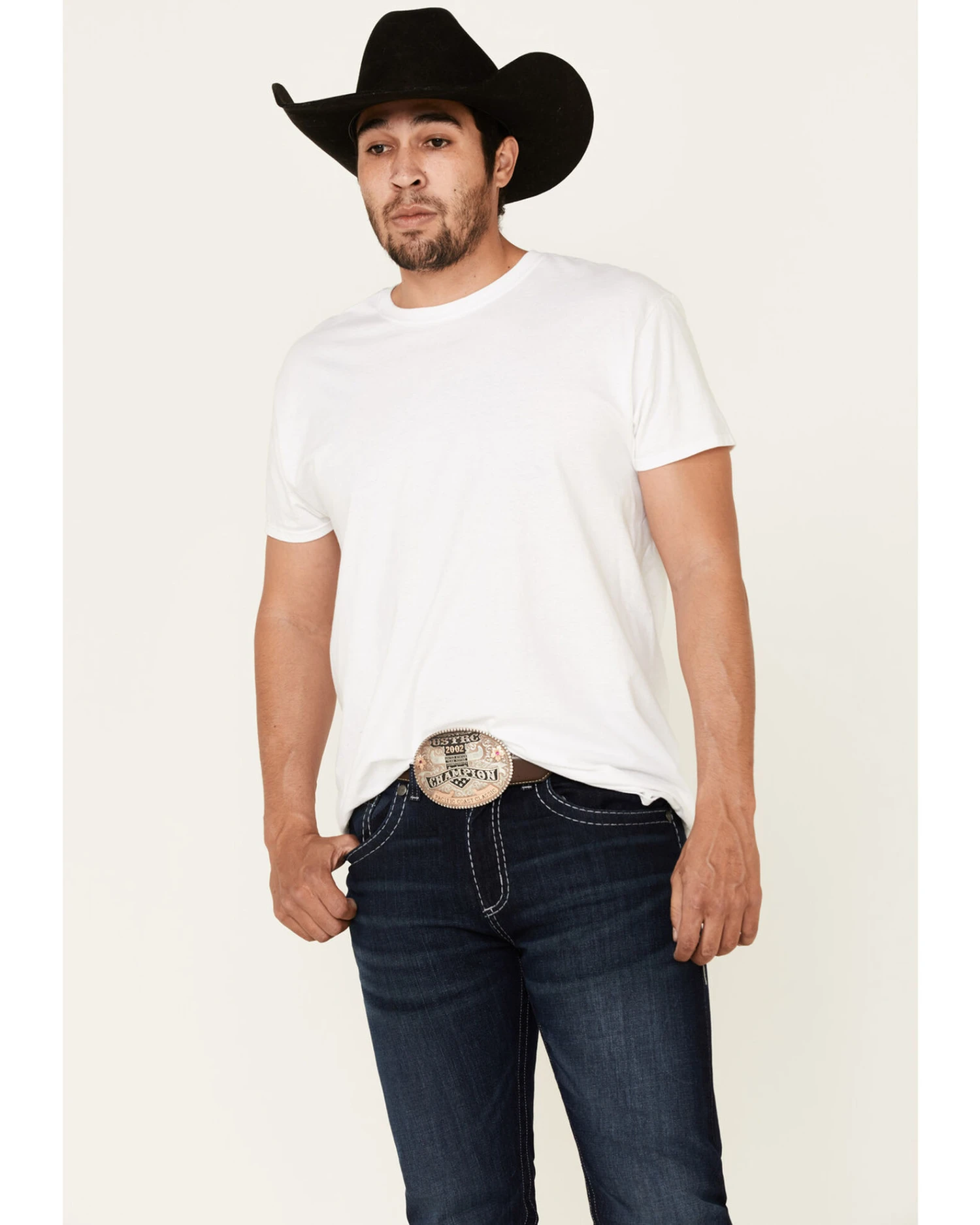 Rock 47 By Wrangler Men's Boogie Woogie Dark Stretch Slim Straight Jeans - Image 4