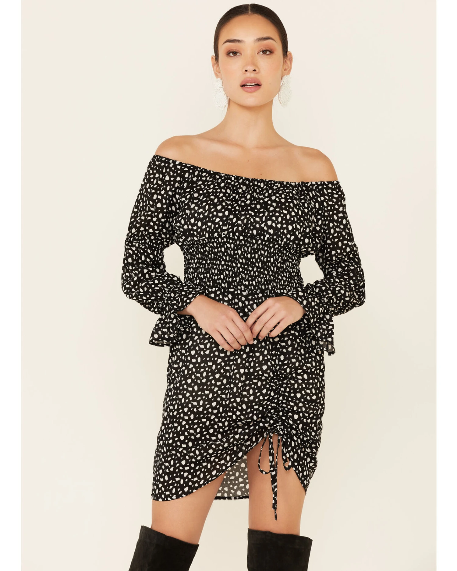 Rock & Roll Denim Women's Off The Shoulder Smocked Dress - Image 4