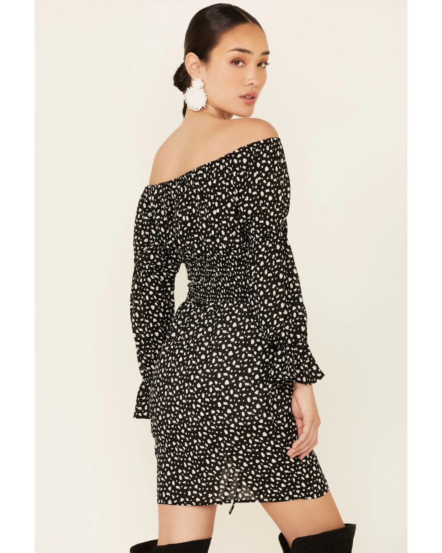 Rock & Roll Denim Women's Off The Shoulder Smocked Dress - Image 2