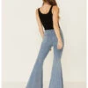 Free People Women's Light Wash High Rise Just Float On Flare Jeans