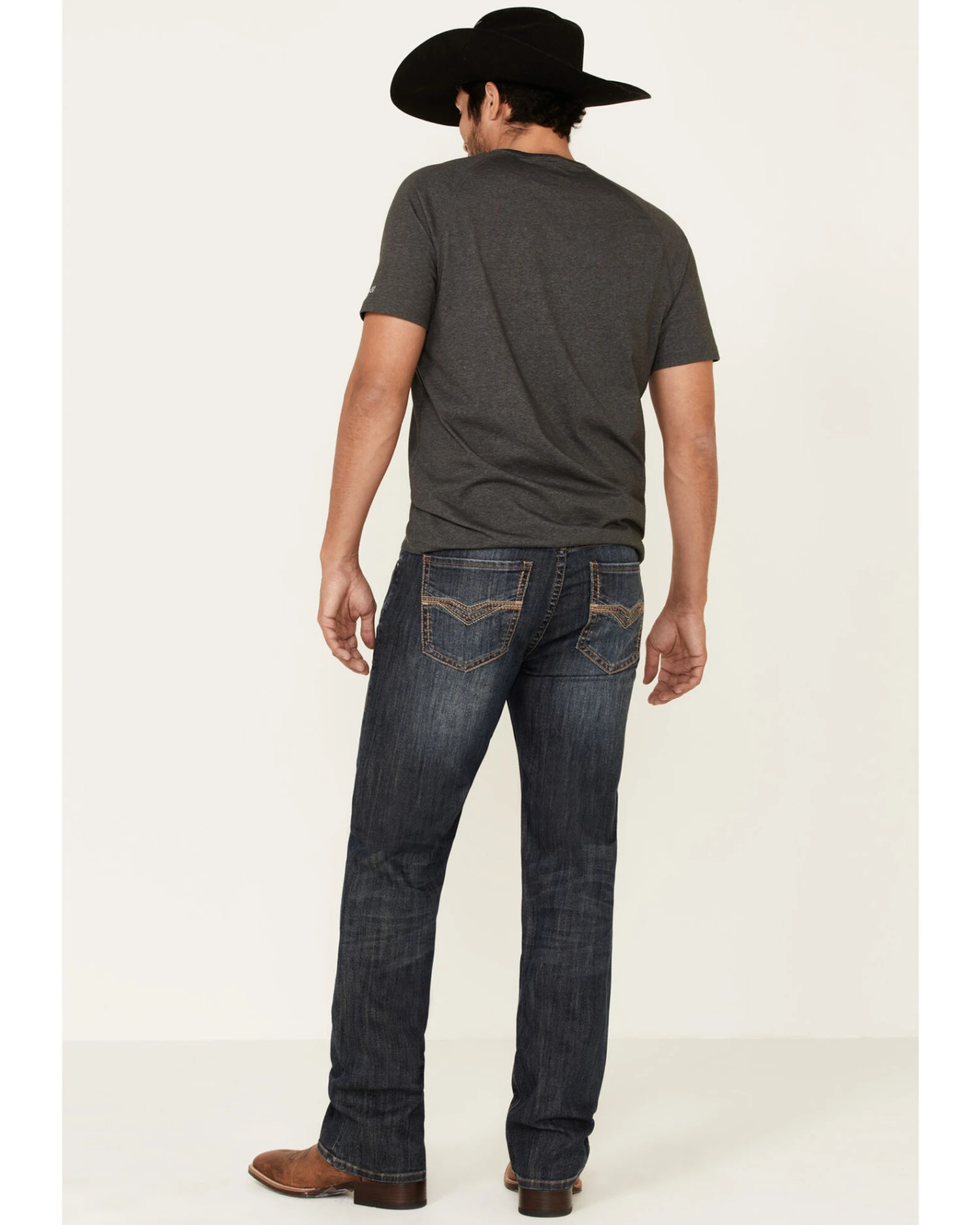 Rock & Roll Denim Men's Dark Vintage Double Barrel Stretch Relaxed Straight Jeans - Image 2