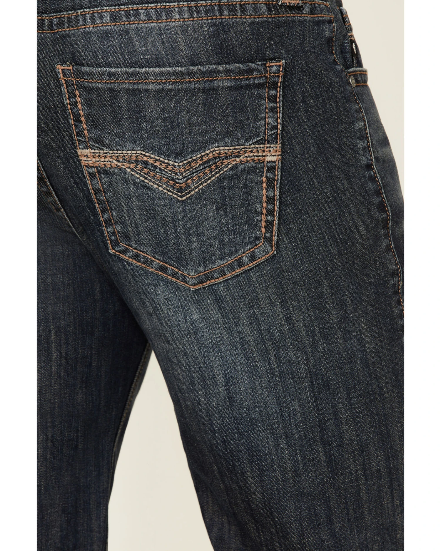Rock & Roll Denim Men's Dark Vintage Double Barrel Stretch Relaxed Straight Jeans - Image 3