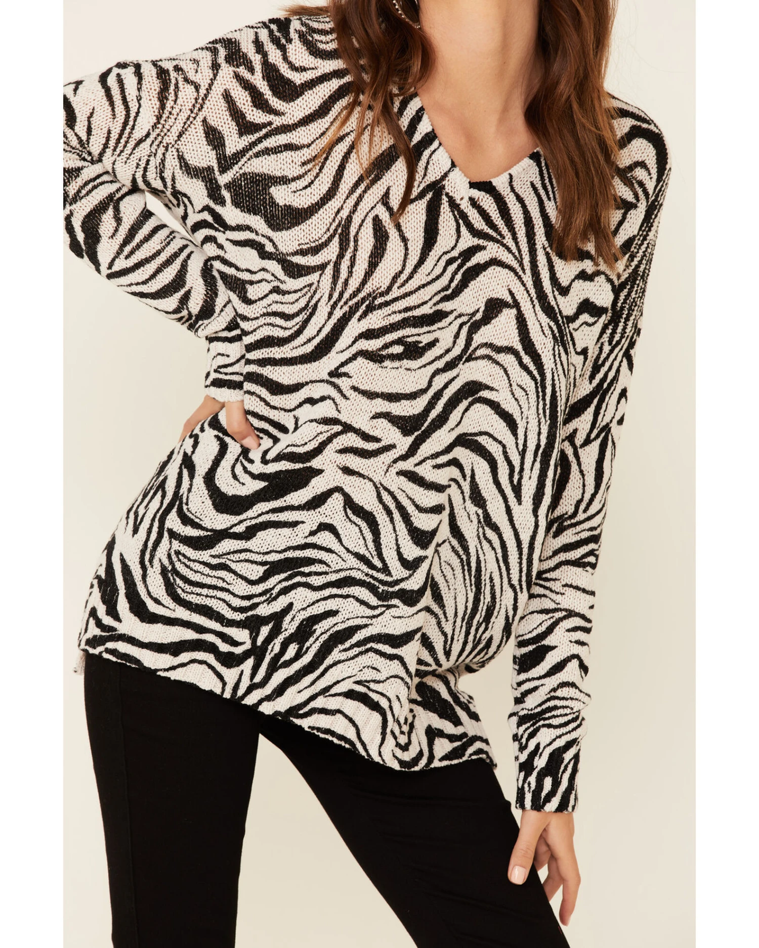 Show Me Your Mumu Women's Zebra Print Hug Me Pullover Sweater - Image 3