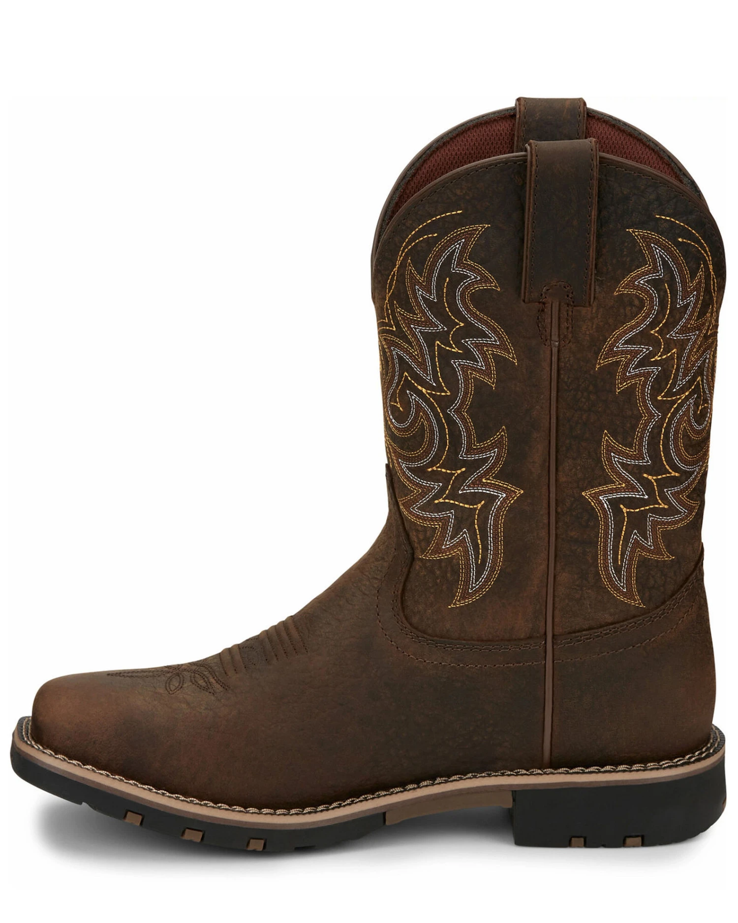 Justin Men's Fireman Brown Western Boots - Square Toe - Image 5