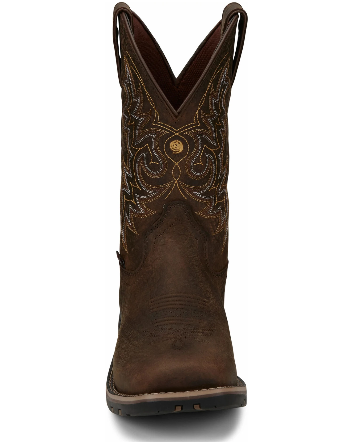 Justin Men's Fireman Brown Western Boots - Square Toe - Image 6