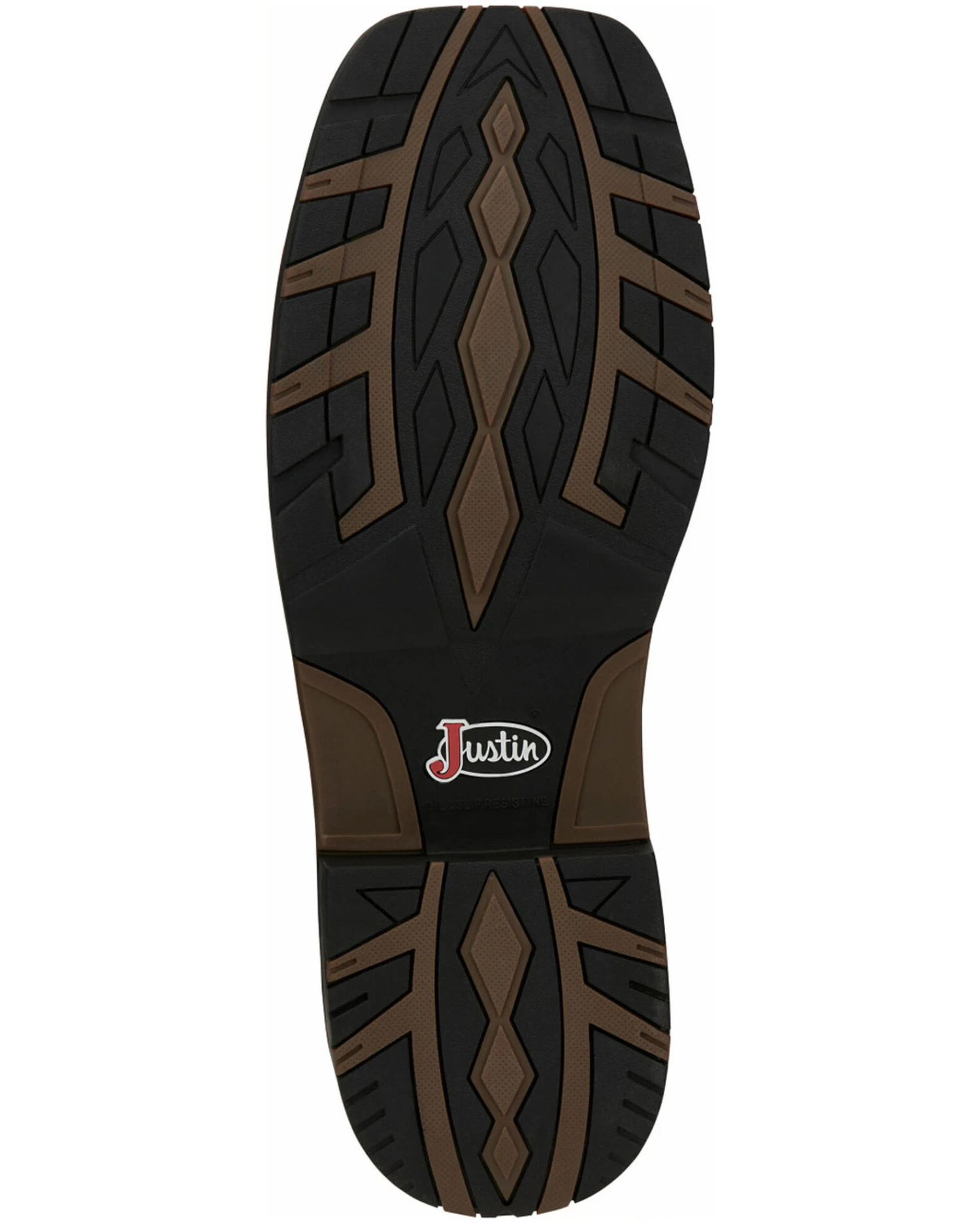 Justin Men's Fireman Brown Western Boots - Square Toe - Image 7