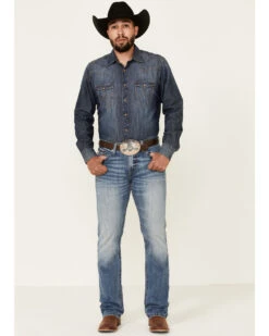 Cinch Men's Ian Medium Stonewash Performance Slim Bootcut Jeans