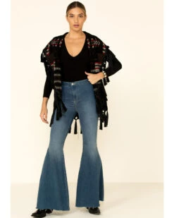 Cripple Creek Women's Chocolate Navajo Fringe Blanket Vest