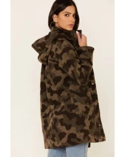 Pendleton Women's Multi Camo Wool Hooded Parka Jacket