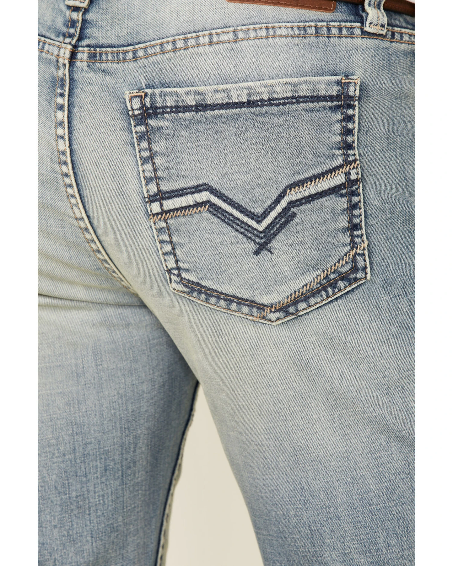 Moonshine Spirit Men's Wild West Light Wash Stretch Stackable Straight Jeans - Image 3