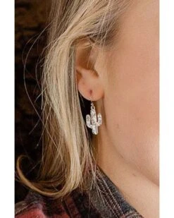 Montana Silversmiths Women's Desert Full Moon Cactus Earrings