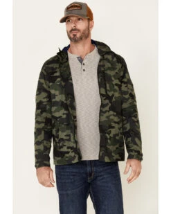 Flag & Anthem Men's Byron Camo Print Hooded Windbreaker Jacket