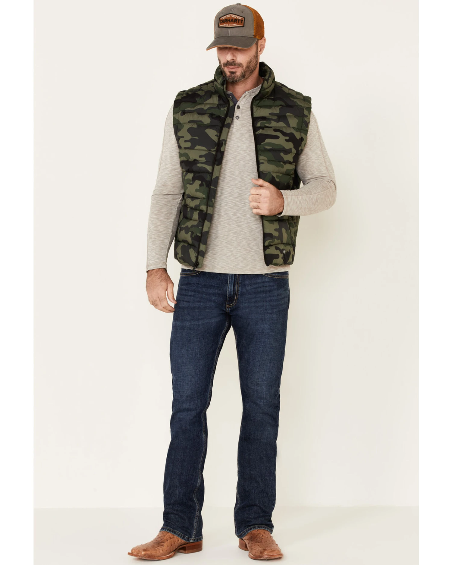 Flag & Anthem Men's Green Erieville Camo Print Puffer Vest - Image 4