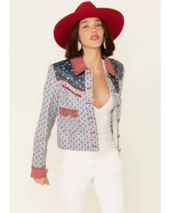 Double D Ranch Women's Multi Print Chick Fiddle Button-Front Jacket