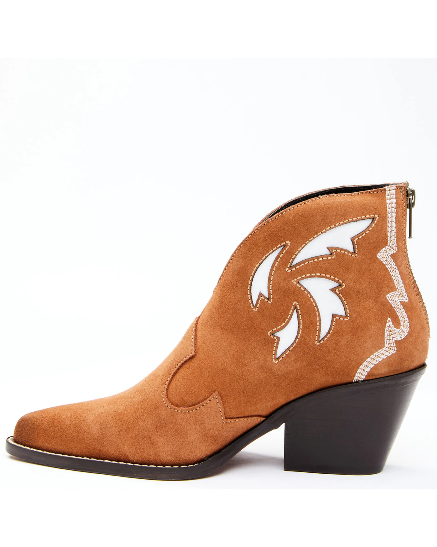 Dan Post Women's Embroidered Inlay Suede Fashion Booties - Pointed Toe - Image 3