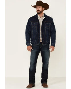 Wrangler Retro Men's Frontier Medium Wash Sherpa Lined Button Down Denim Jacket