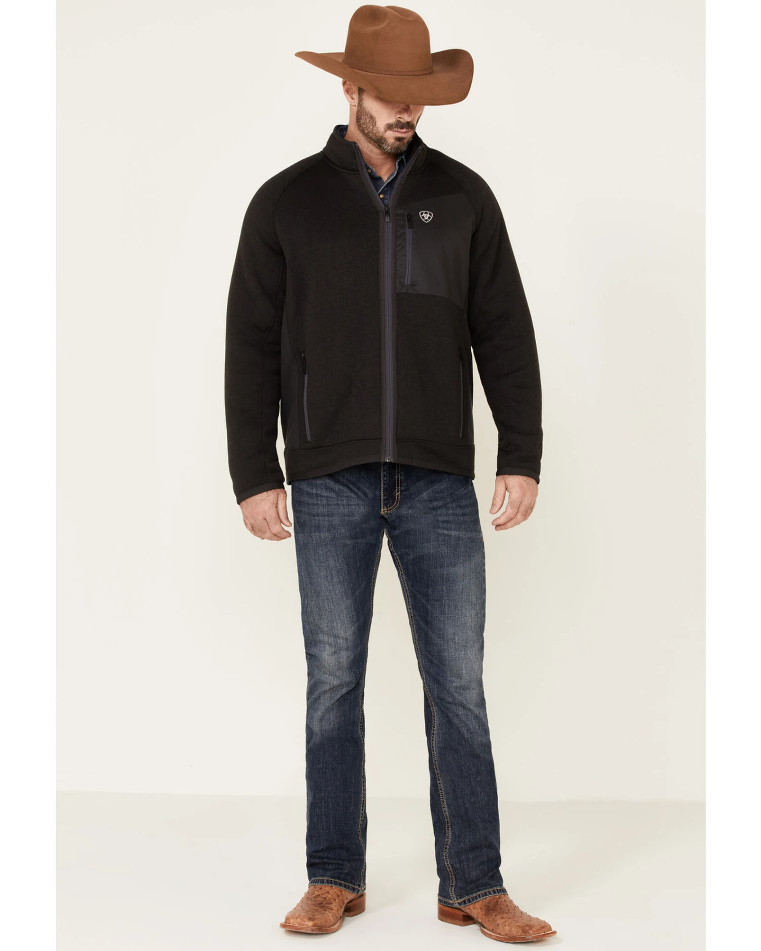 Ariat Men's Bluff Jersey Softshell Zip-Front Jacket - Image 3