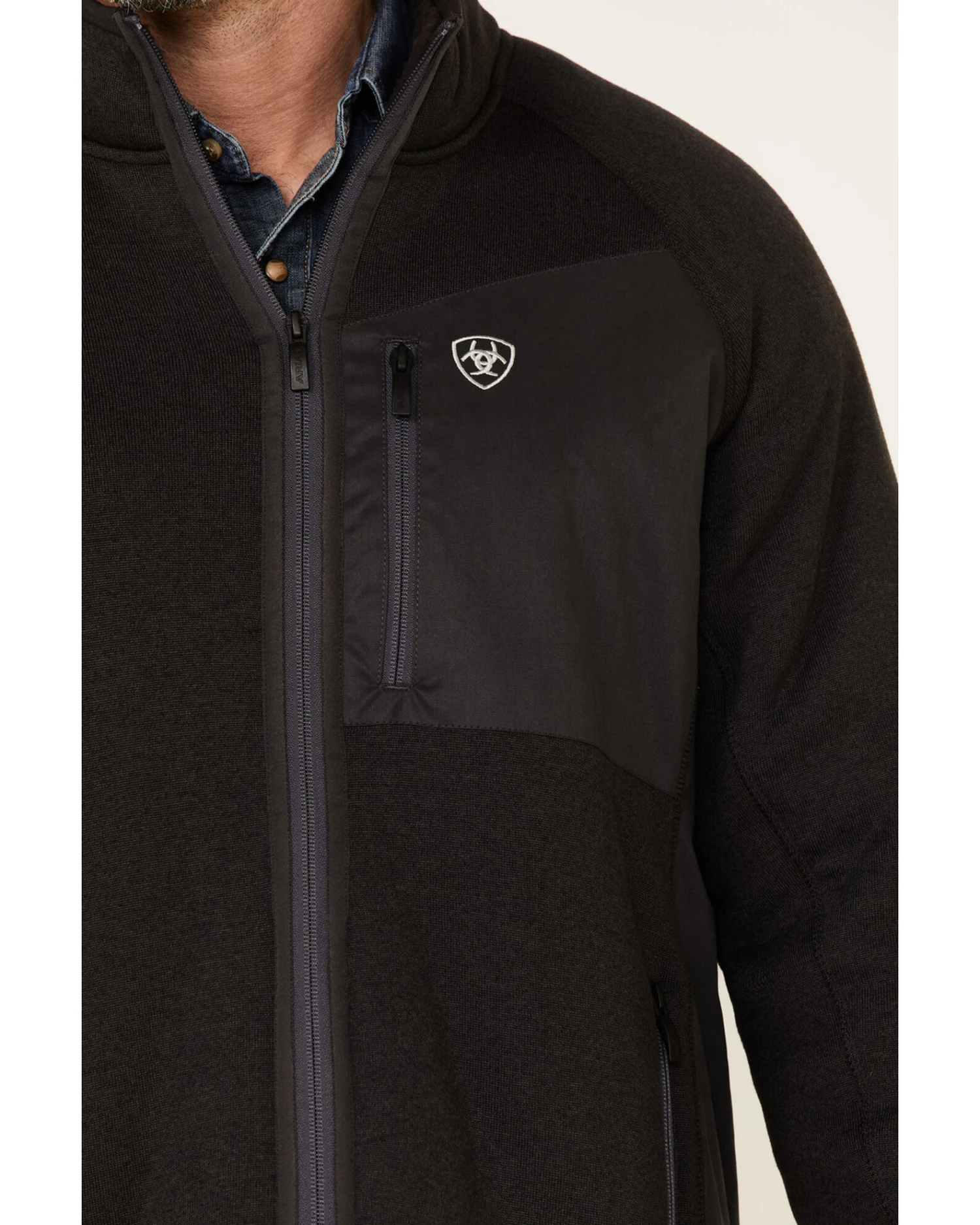 Ariat Men's Bluff Jersey Softshell Zip-Front Jacket - Image 4