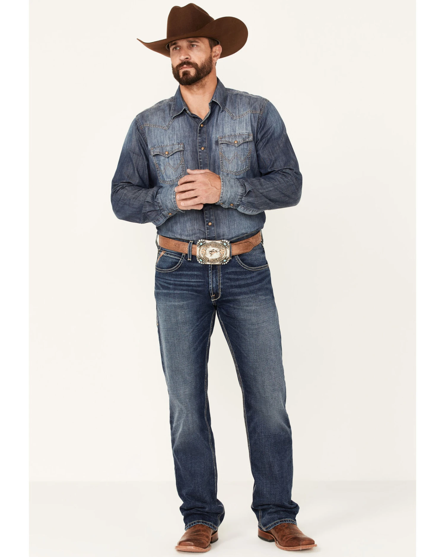 Ariat Men's M5 Travis Dark Wash Stretch Straight Leg Jeans - Image 4