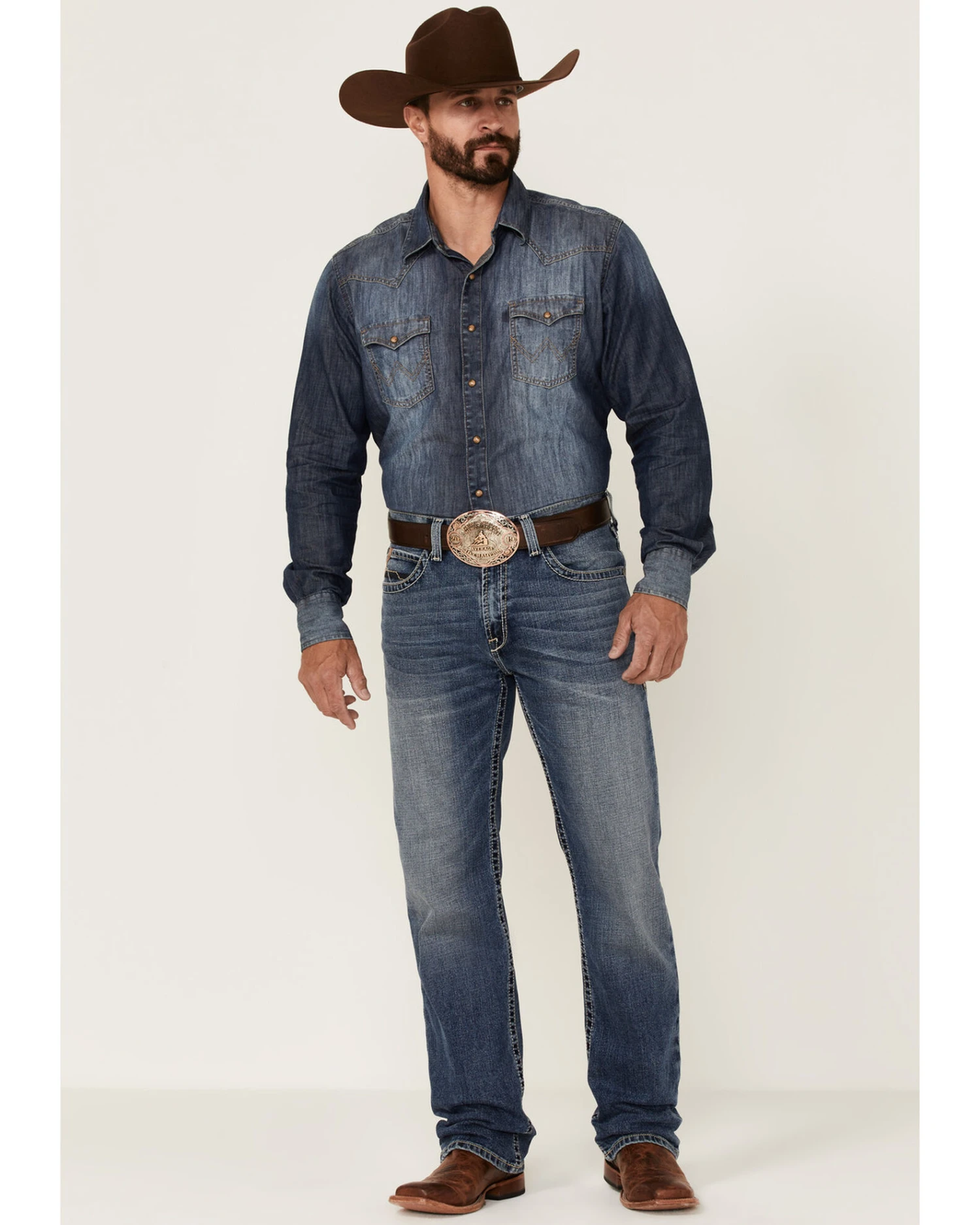 Ariat Men's M2 Wyland Medium Wash Stretch Relaxed Bootcut Jeans - Image 3