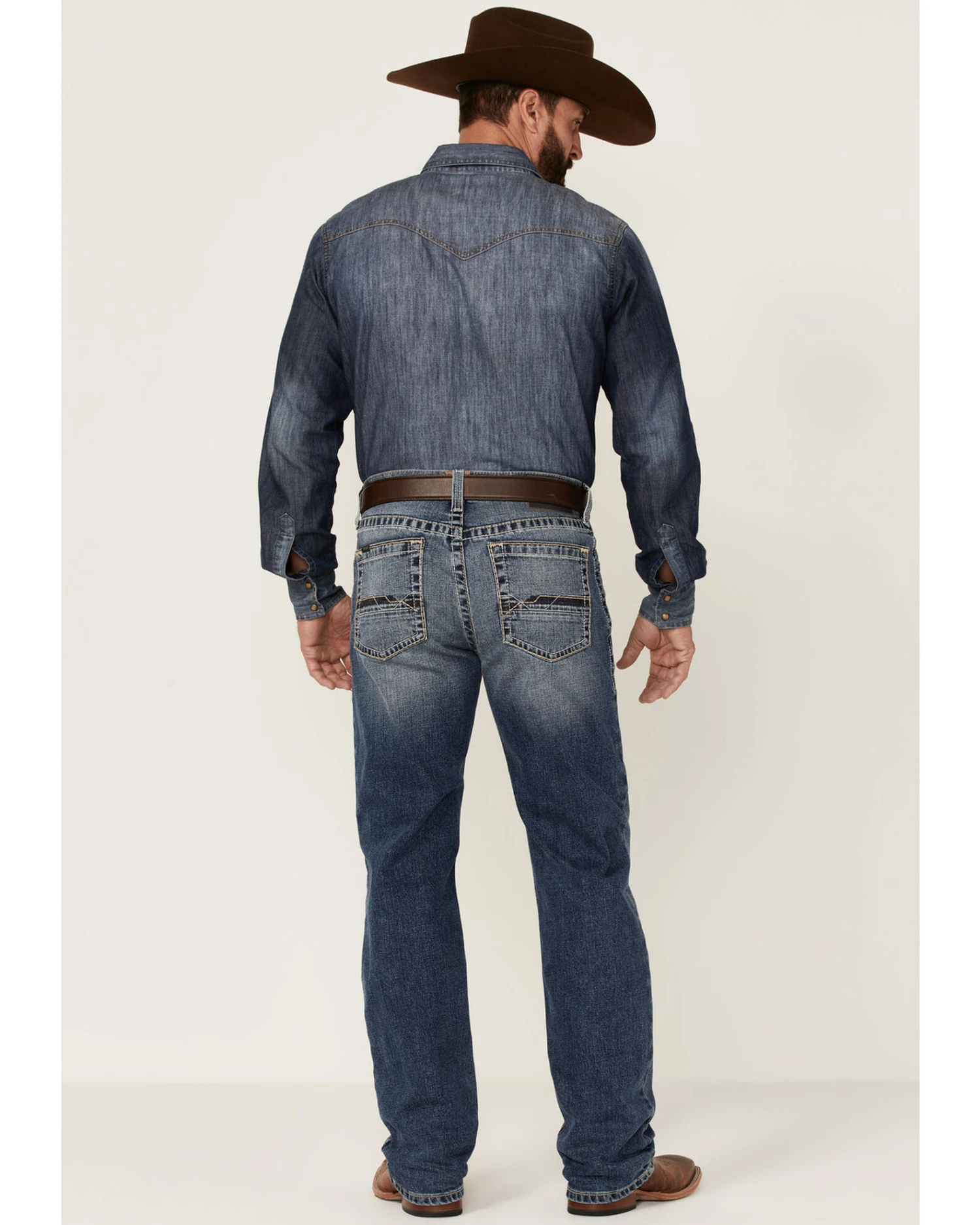 Ariat Men's M2 Wyland Medium Wash Stretch Relaxed Bootcut Jeans - Image 4