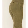 Lee Women's Olive Corduroy High Rise Flare Jeans