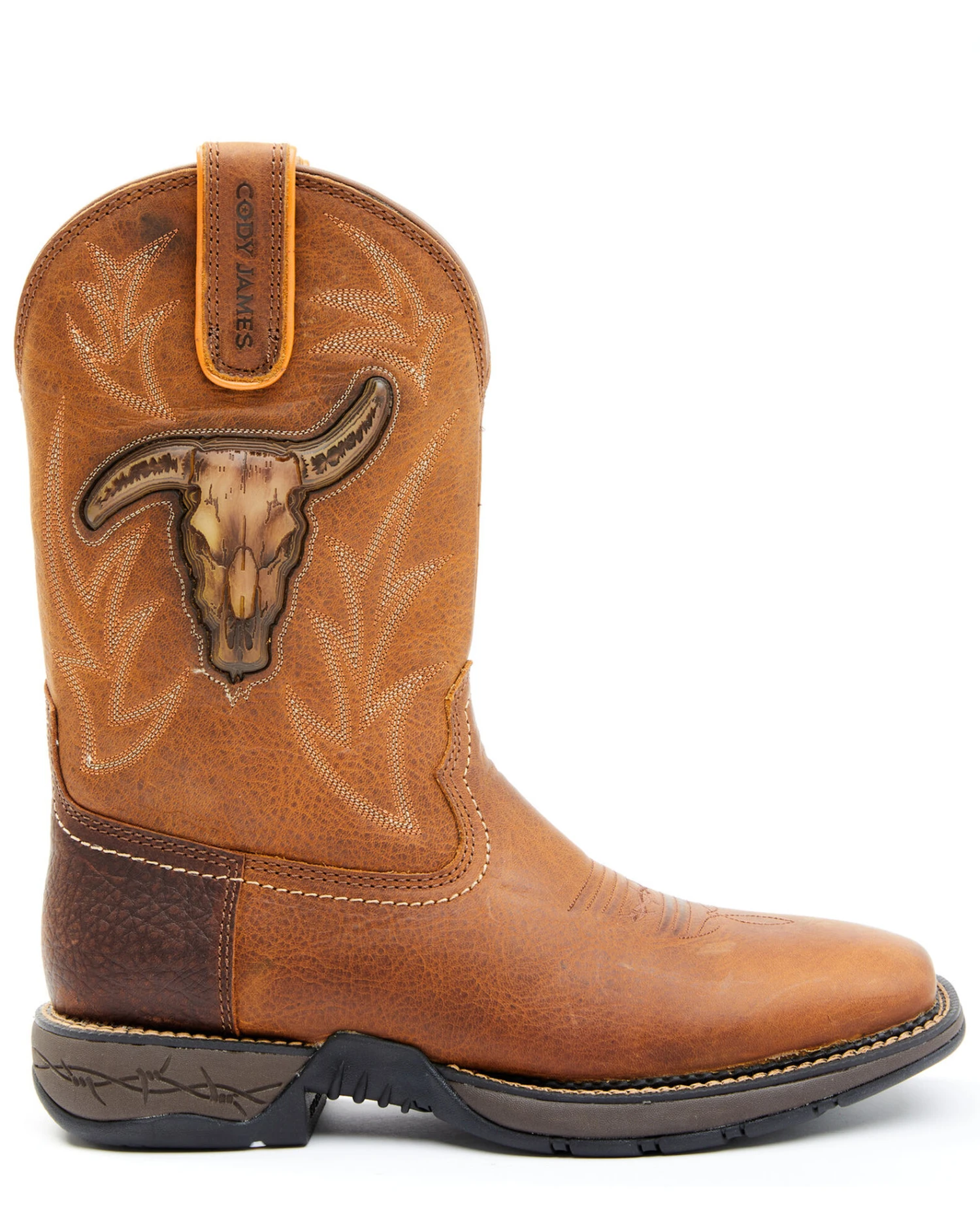 Brothers & Sons Men's Skull Western Performance Boots - Broad Square Toe - Image 2