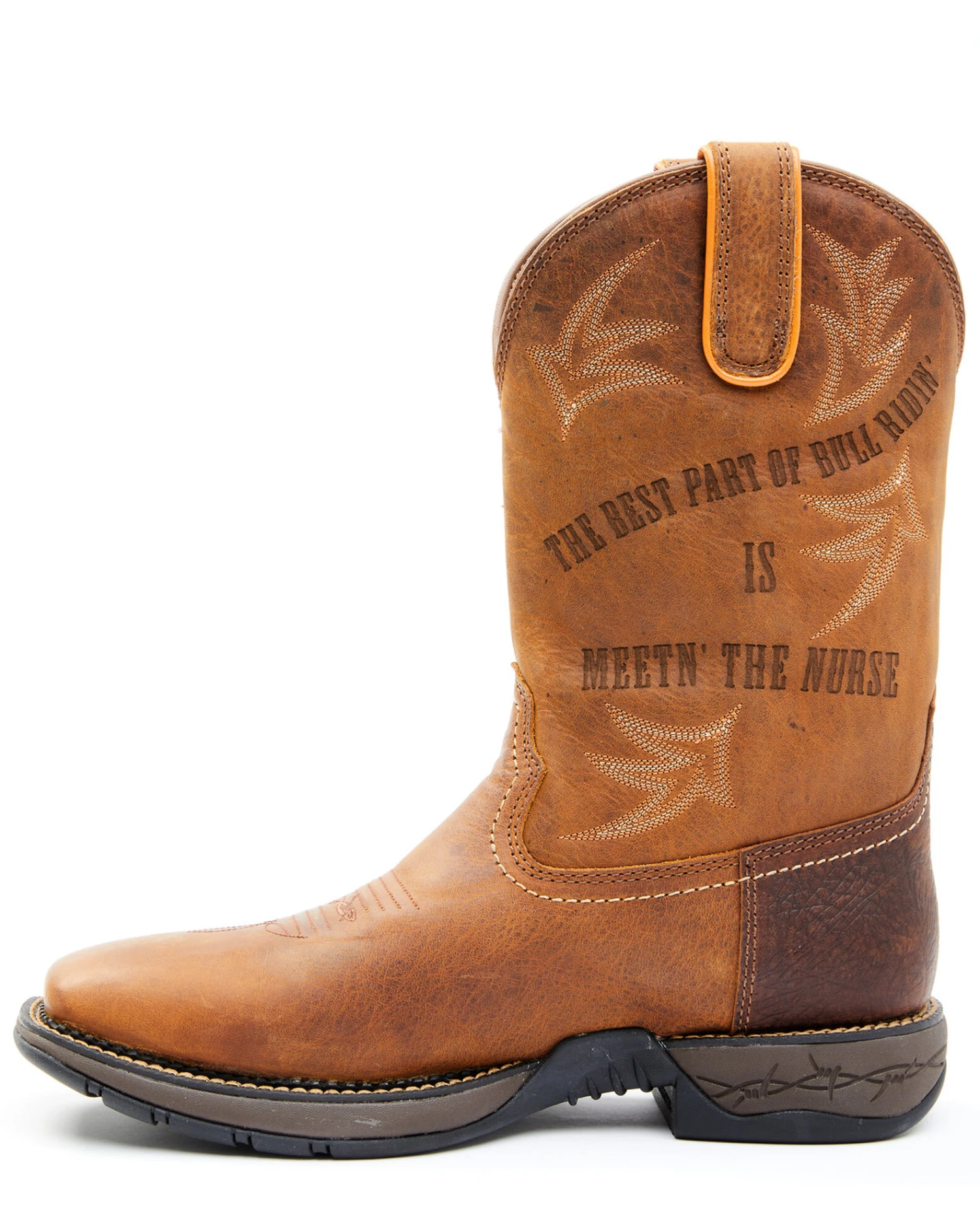 Brothers & Sons Men's Skull Western Performance Boots - Broad Square Toe - Image 4
