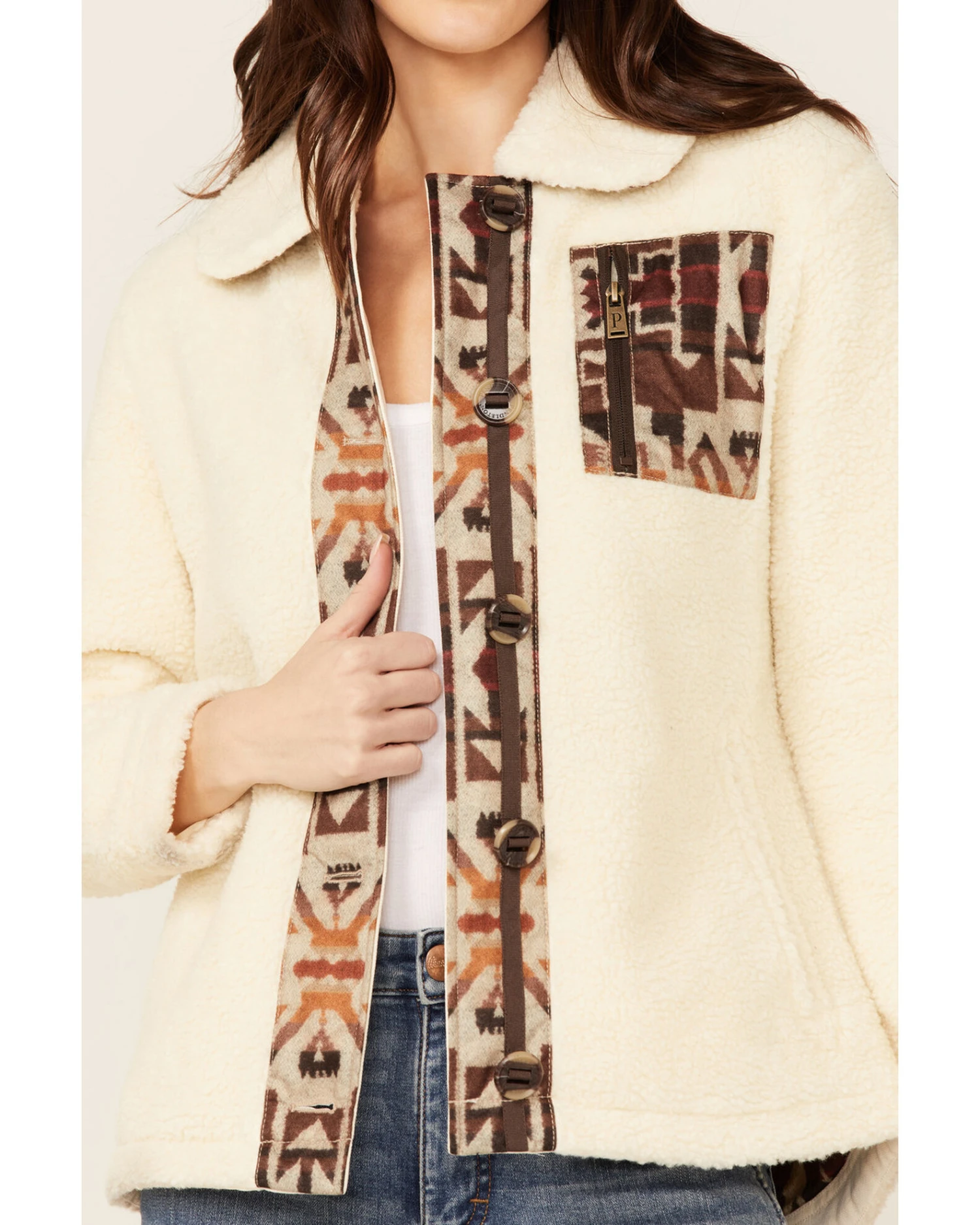 Pendleton Women's Natural Larkspur Fleece Jacket - Image 4