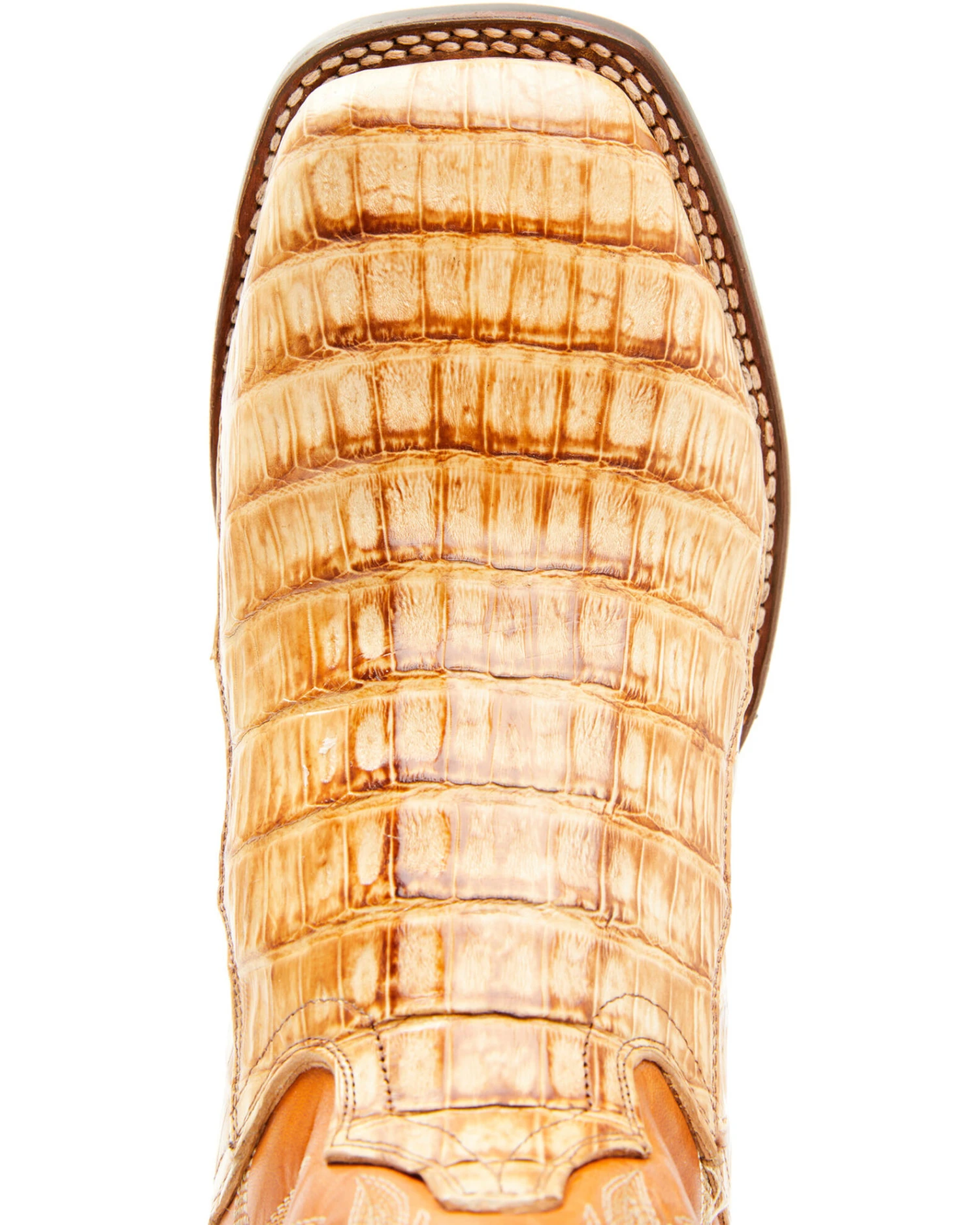 Dan Post Men's Tan Caiman Belly Western Boots - Broad Square Toe - Image 4