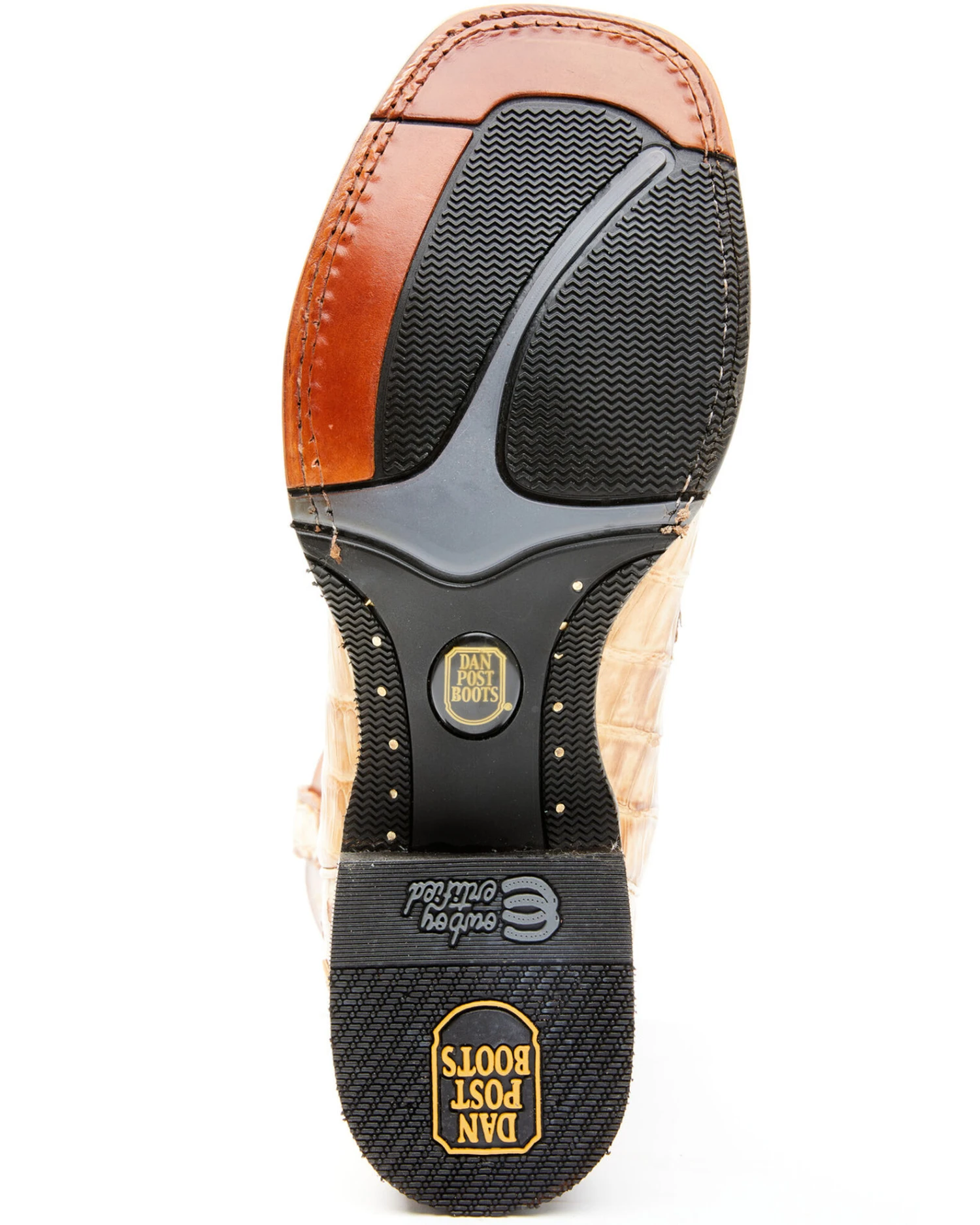 Dan Post Men's Tan Caiman Belly Western Boots - Broad Square Toe - Image 3