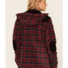 Powder River Outfitters Red Plaid Berber Fleece Zip-Front Hooded Jacket