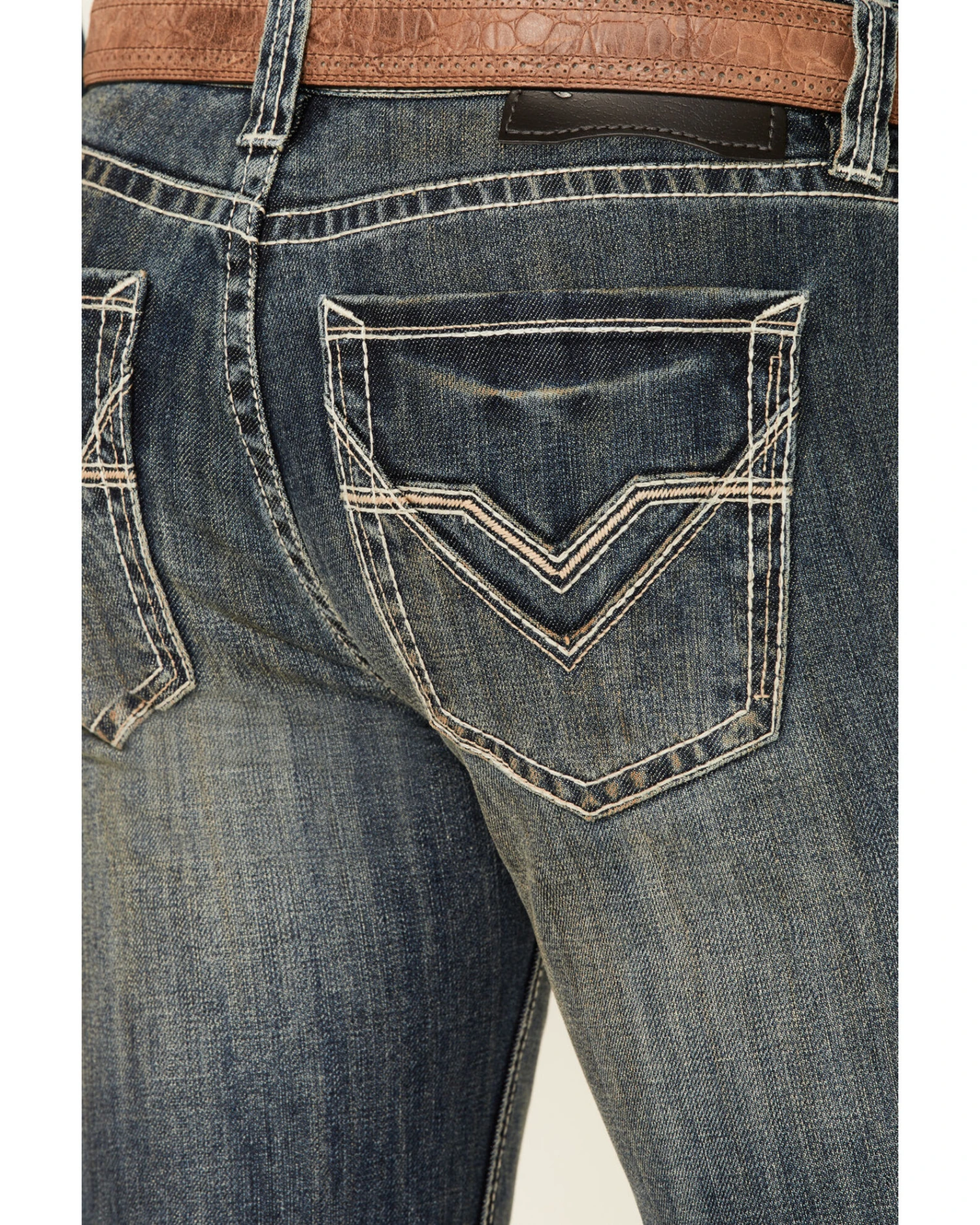Rock & Roll Denim Men's Pistol Dark Vintage Wash Regular Straight Jeans - Image 2