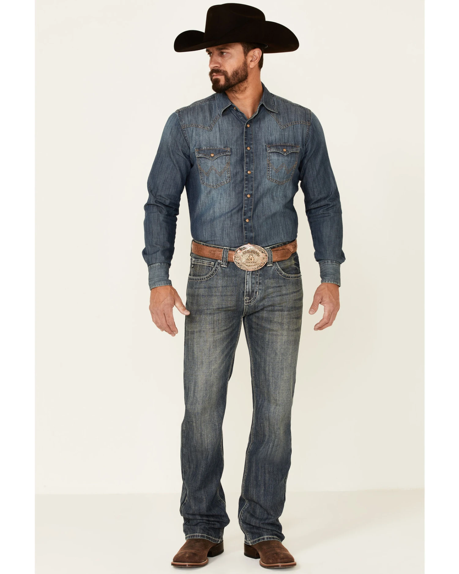 Rock & Roll Denim Men's Pistol Dark Vintage Wash Regular Straight Jeans