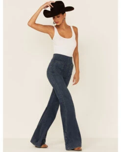 Show Me Your Mumu Women's High Rise Farrah Pull On Patch Pocket Jeans