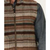 Powder River Outfitters Heather Brown Serape Stripe Zip-Front Wool Vest