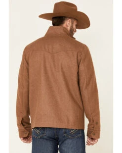 Powder River Outfitters Men's Solid Tan Zip-Front Wool Jacket